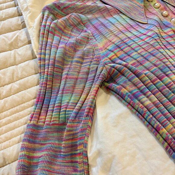 LK Bennett Marina Multi-Coloured Ribbed Knit Top - Picture 10 of 13